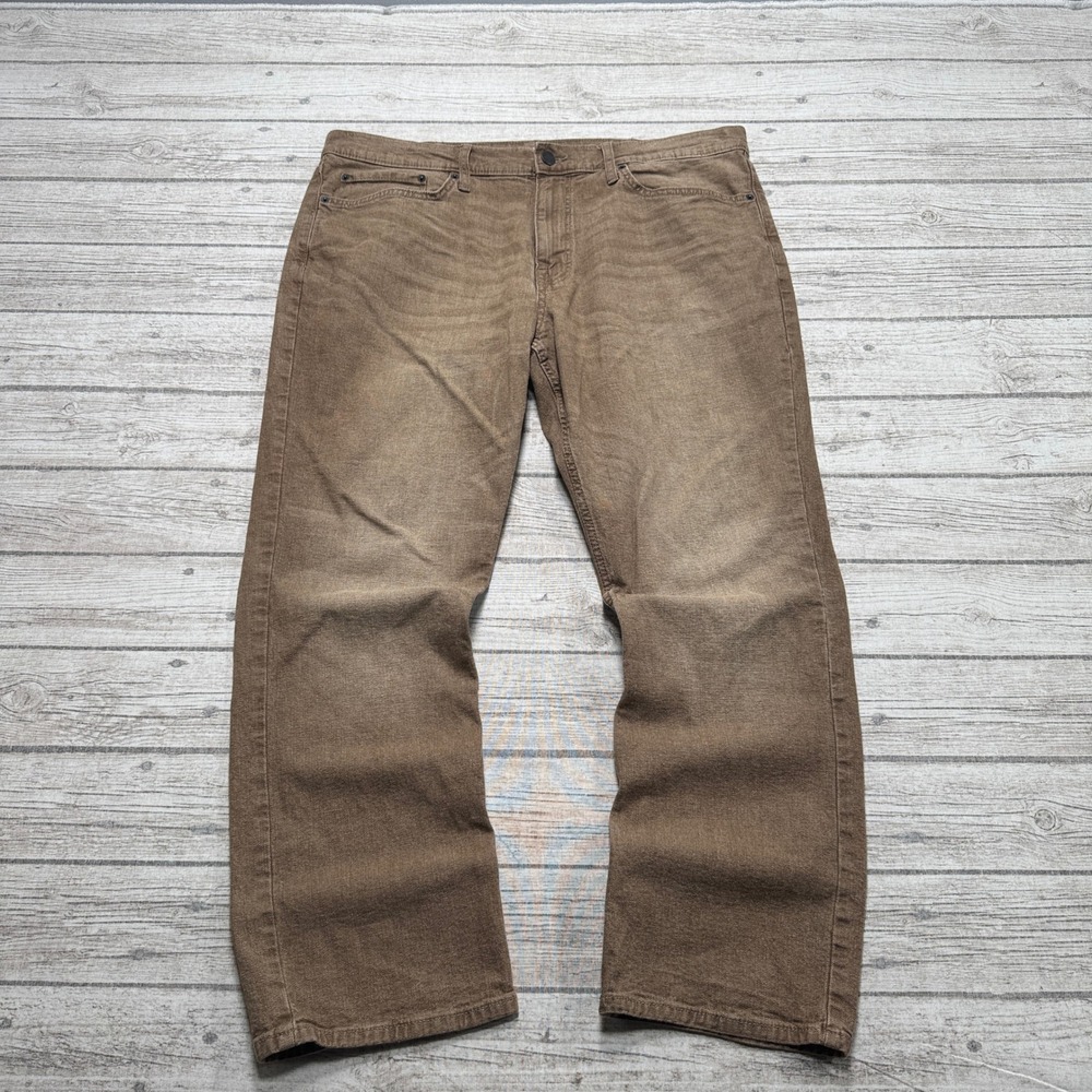 Goodfellow Pants Men's 40x32 Brown Wash Straight Leg Canvas Relaxed Fit Utility
